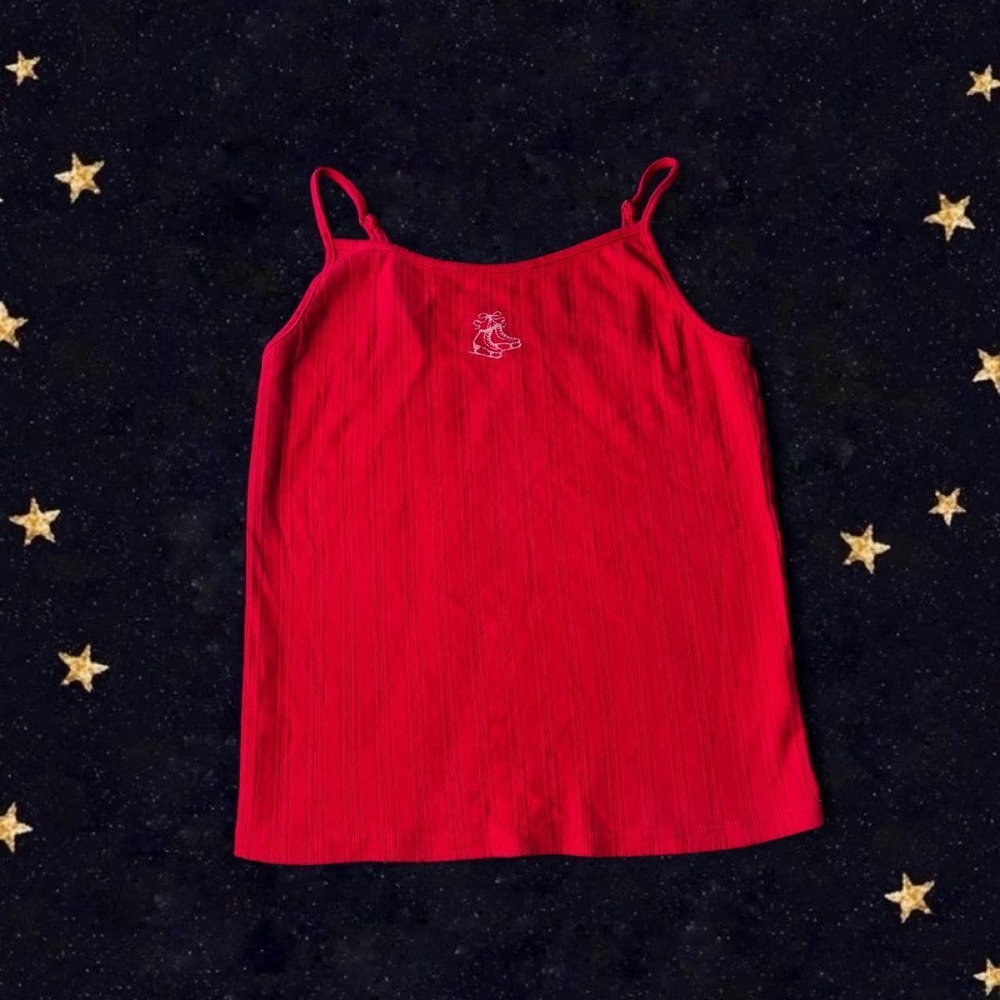 Wild Fable red tank top w ice skates